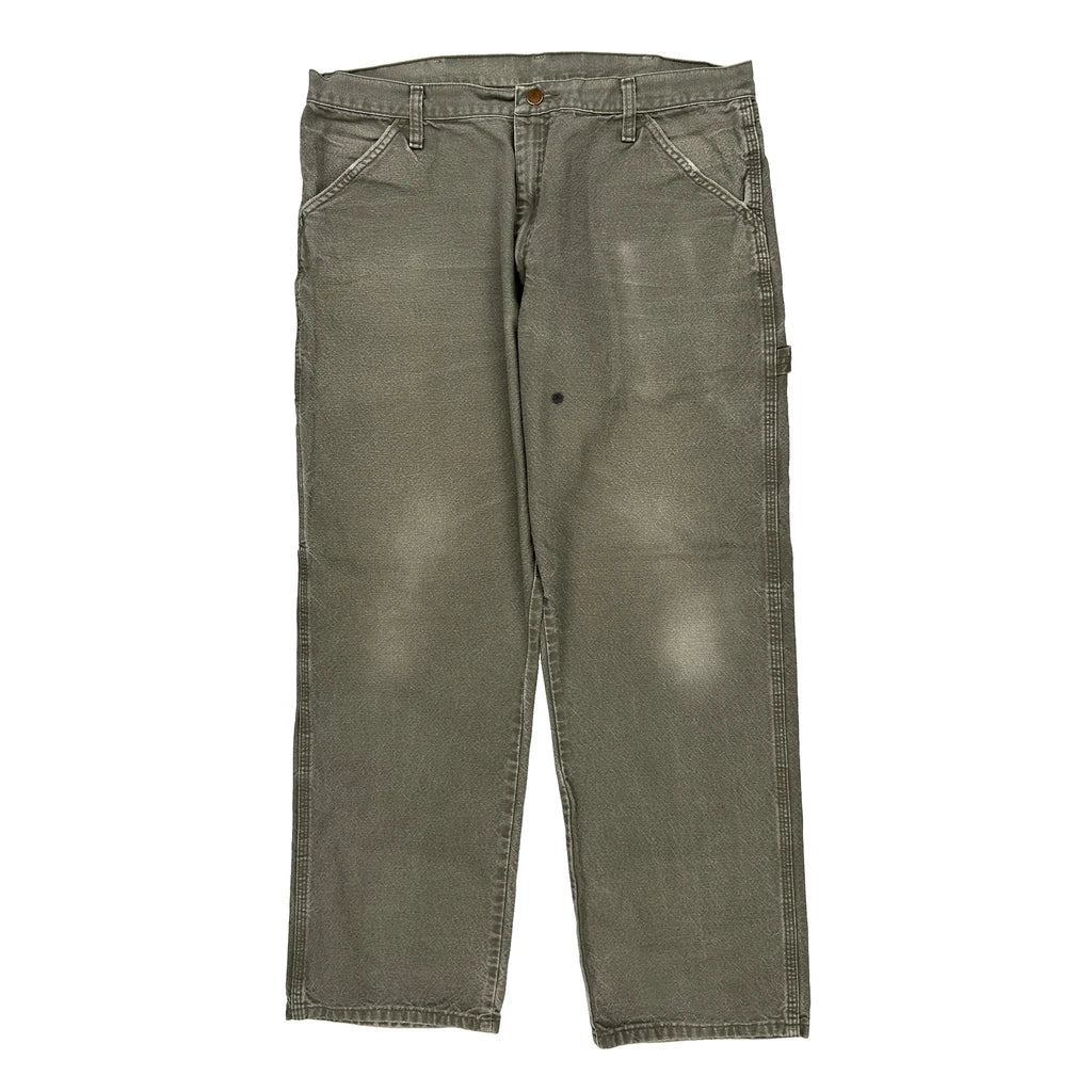 Unbranded Double Knee Carpenter Trousers - 36W 32L Grey Cotton - Image 2