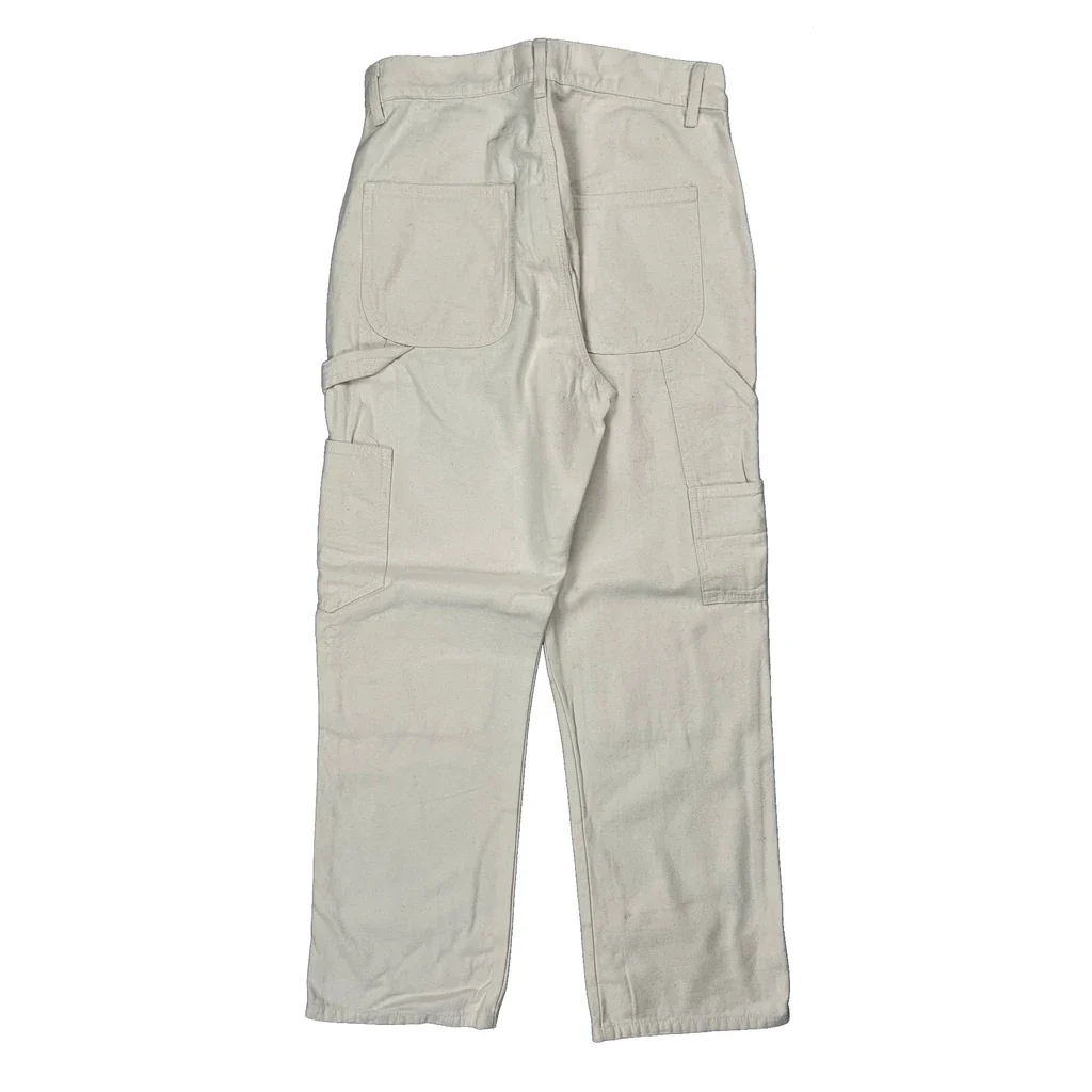Unbranded Carpenter Trousers - 27W UK 8 Cream Cotton