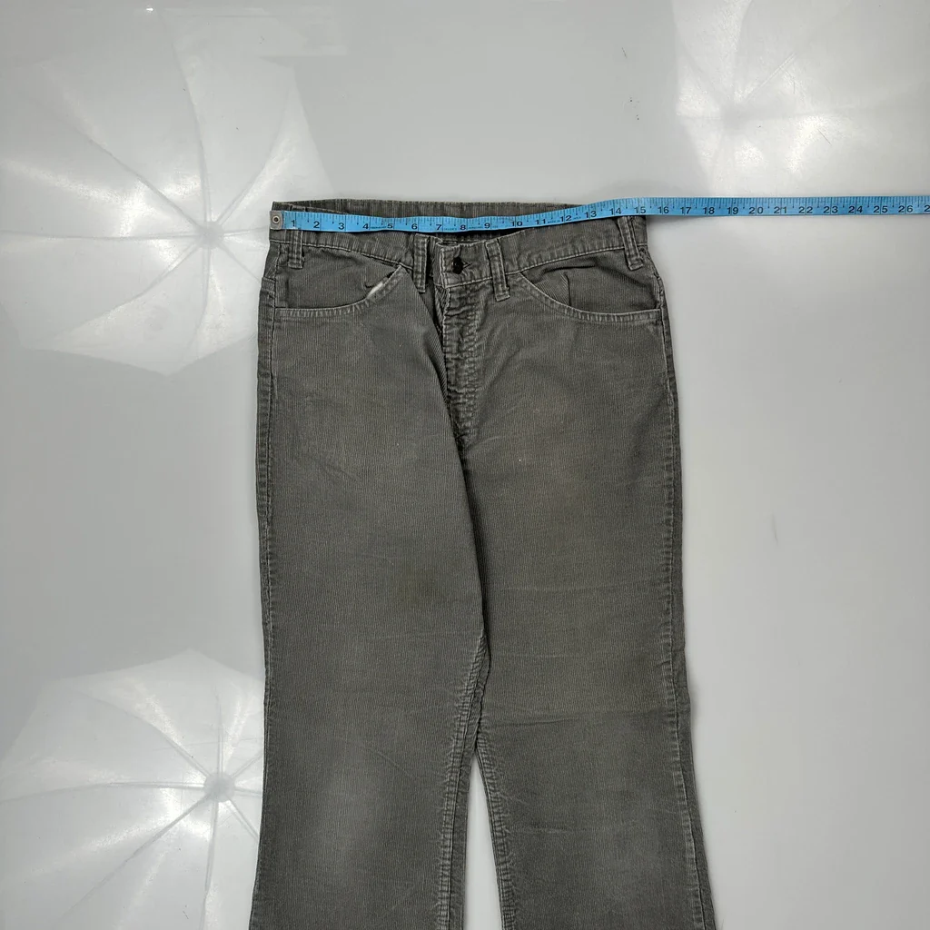 Unbranded Boot Cut Cord Trousers - 30″ Waist Grey Corduroy - Image 3