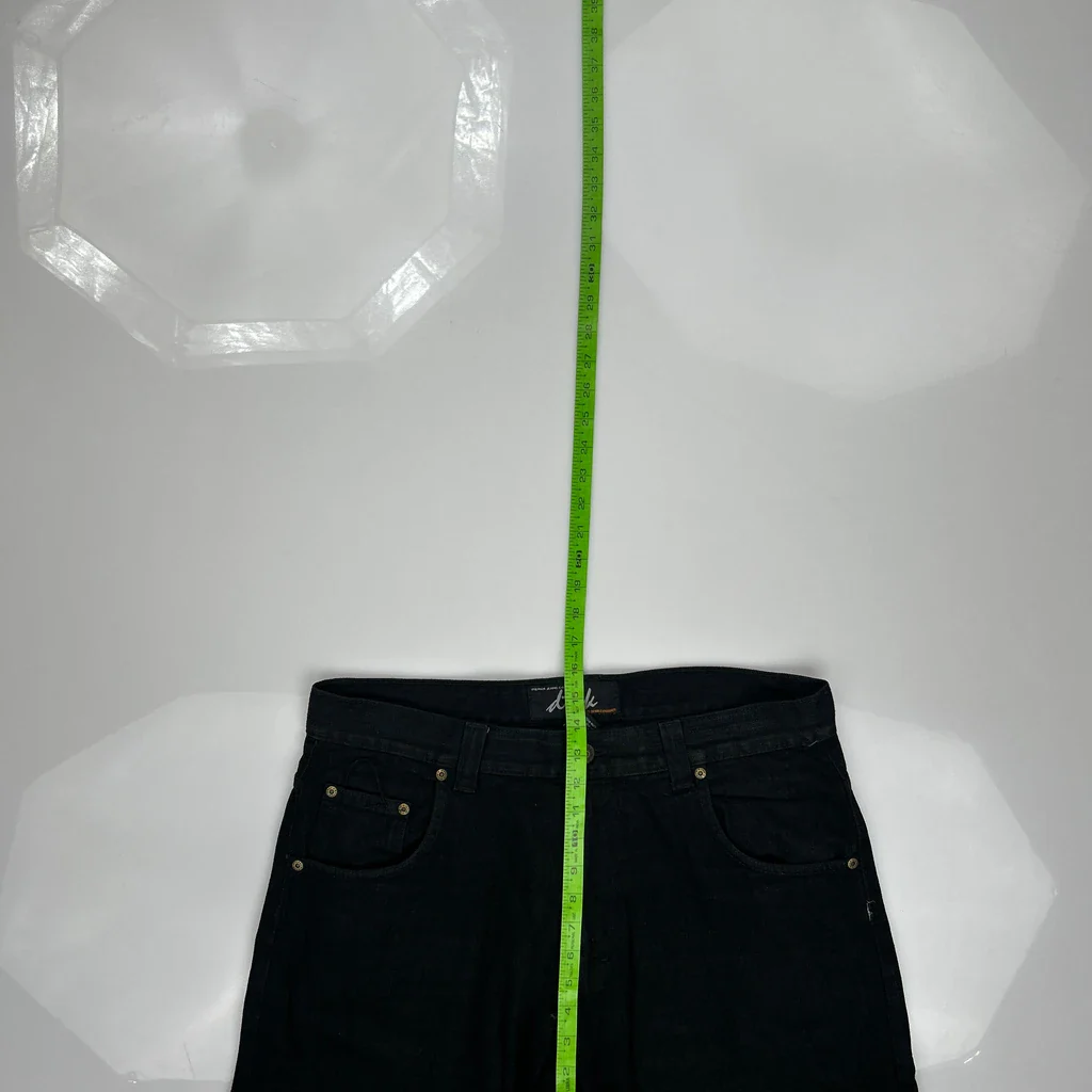 Unbranded Baggy Denim Shorts - 36W 10L Black Cotton - Image 4