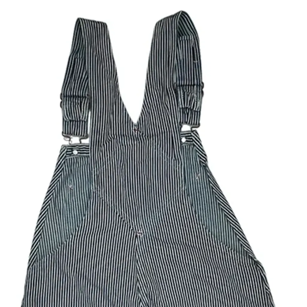 Unbranded Hickory Pinstripe Dungarees - 36″ Waist Black & White Cotton - Image 5