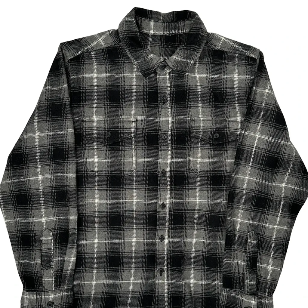 Unbranded Checked Flannel Shirt - XL Black Cotton - Image 5