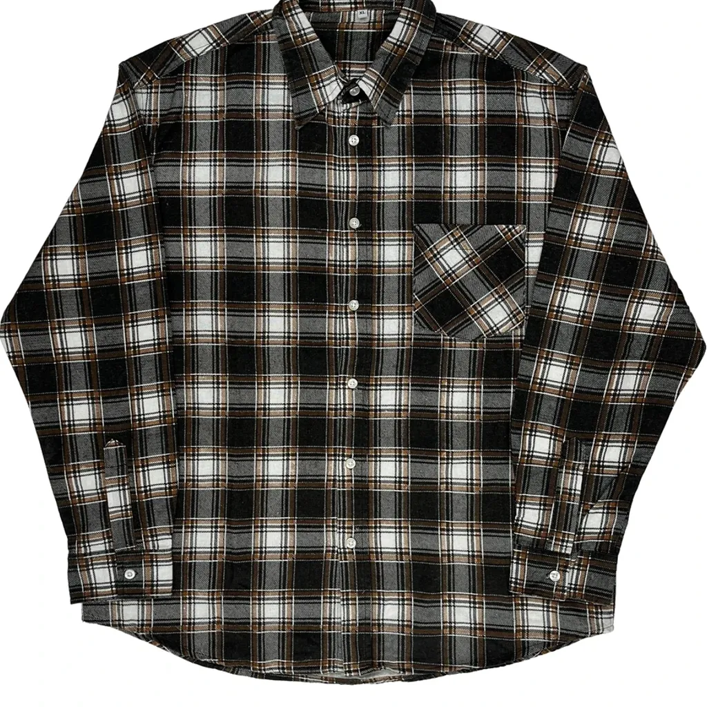Unbranded Checked Flannel Shirt - XL Black Cotton - Image 5