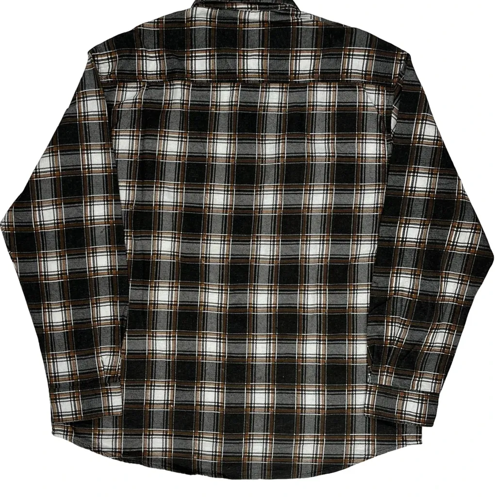 Unbranded Checked Flannel Shirt - XL Black Cotton - Image 7