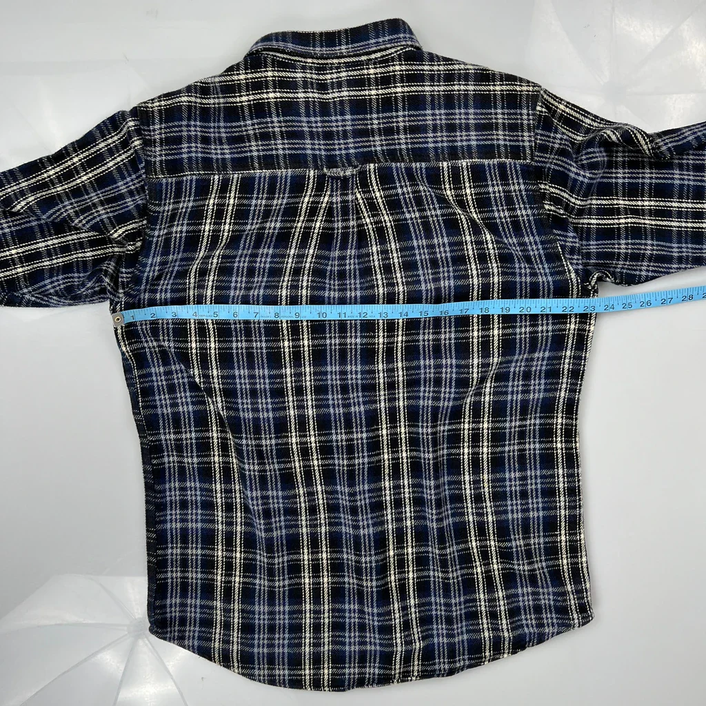Unbranded Checked Flannel Shirt - Large Blue Cotton - Image 3
