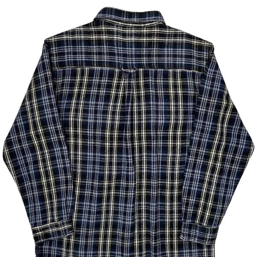 Unbranded Checked Flannel Shirt - Large Blue Cotton - Image 6