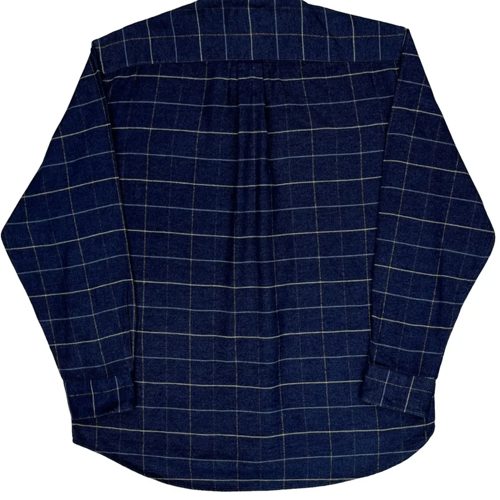 Unbranded Checked Flannel Shirt - Large Blue Cotton - Image 6