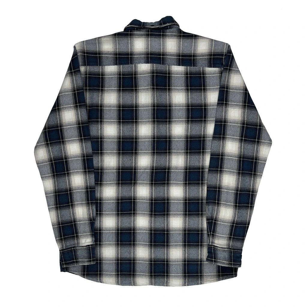 Unbranded Checked Flannel Shirt - Large Blue Cotton - Image 2
