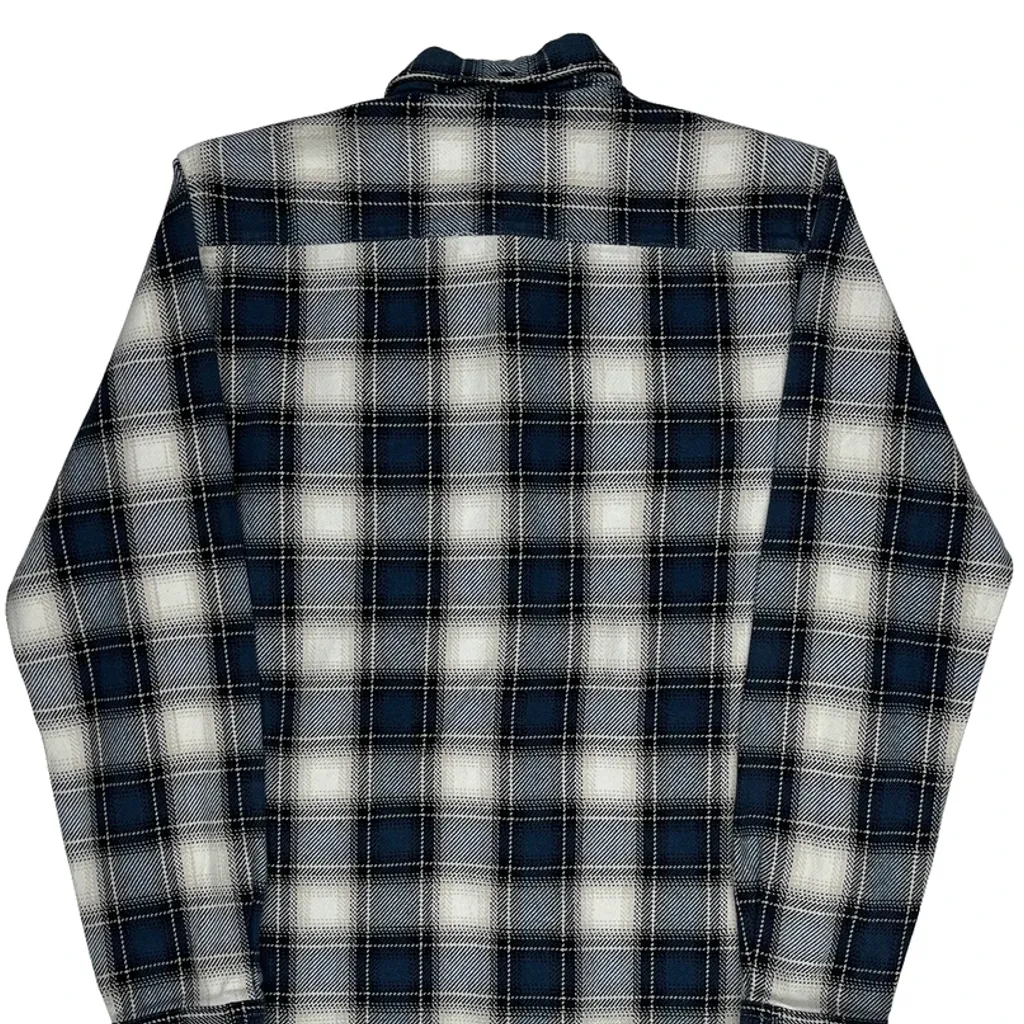Unbranded Checked Flannel Shirt - Large Blue Cotton - Image 7