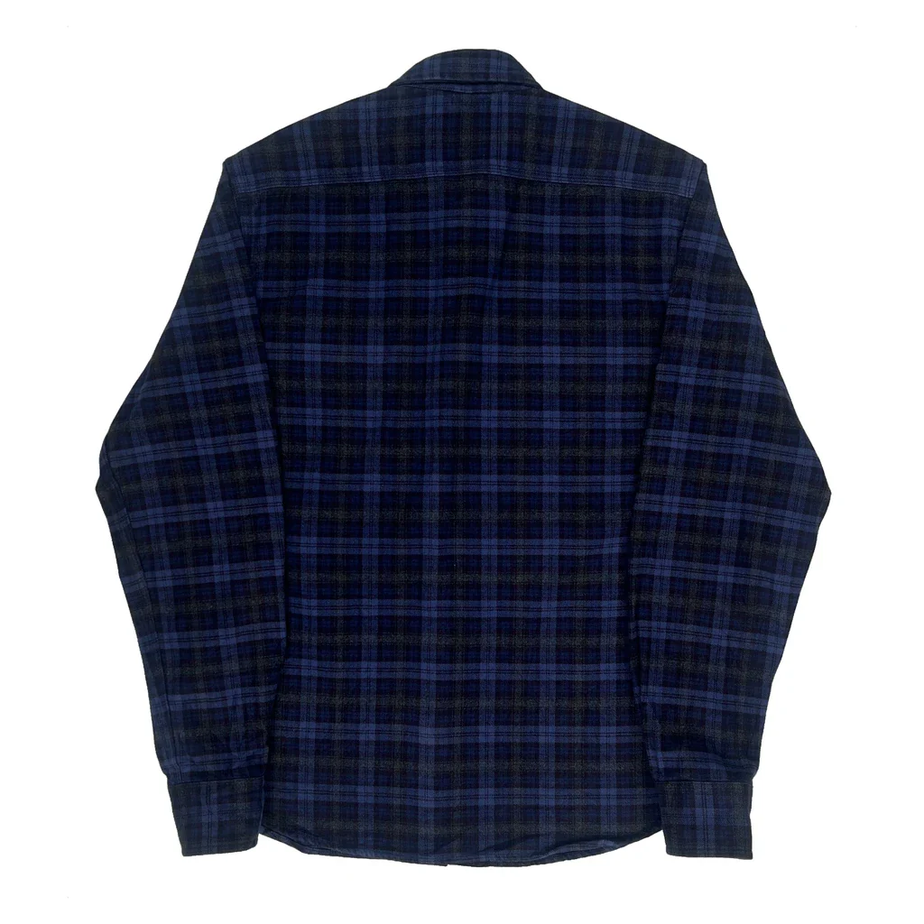 Unbranded Flannel Shirt - Medium Blue Cotton - Image 2
