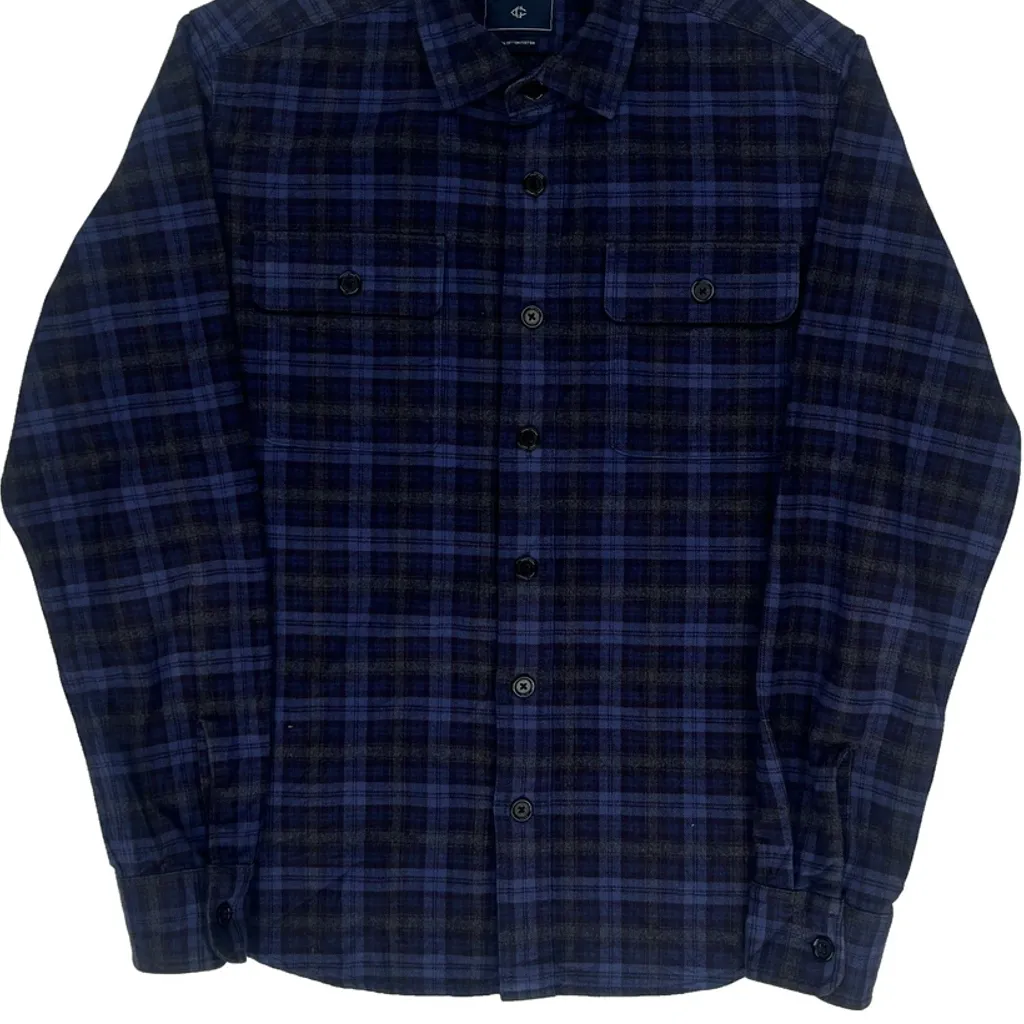 Unbranded Flannel Shirt - Medium Blue Cotton - Image 6