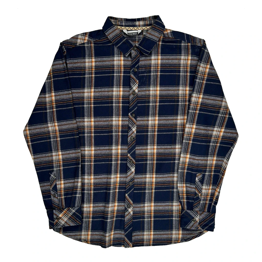 Unbranded Checked Flannel Shirt - XL Blue Cotton