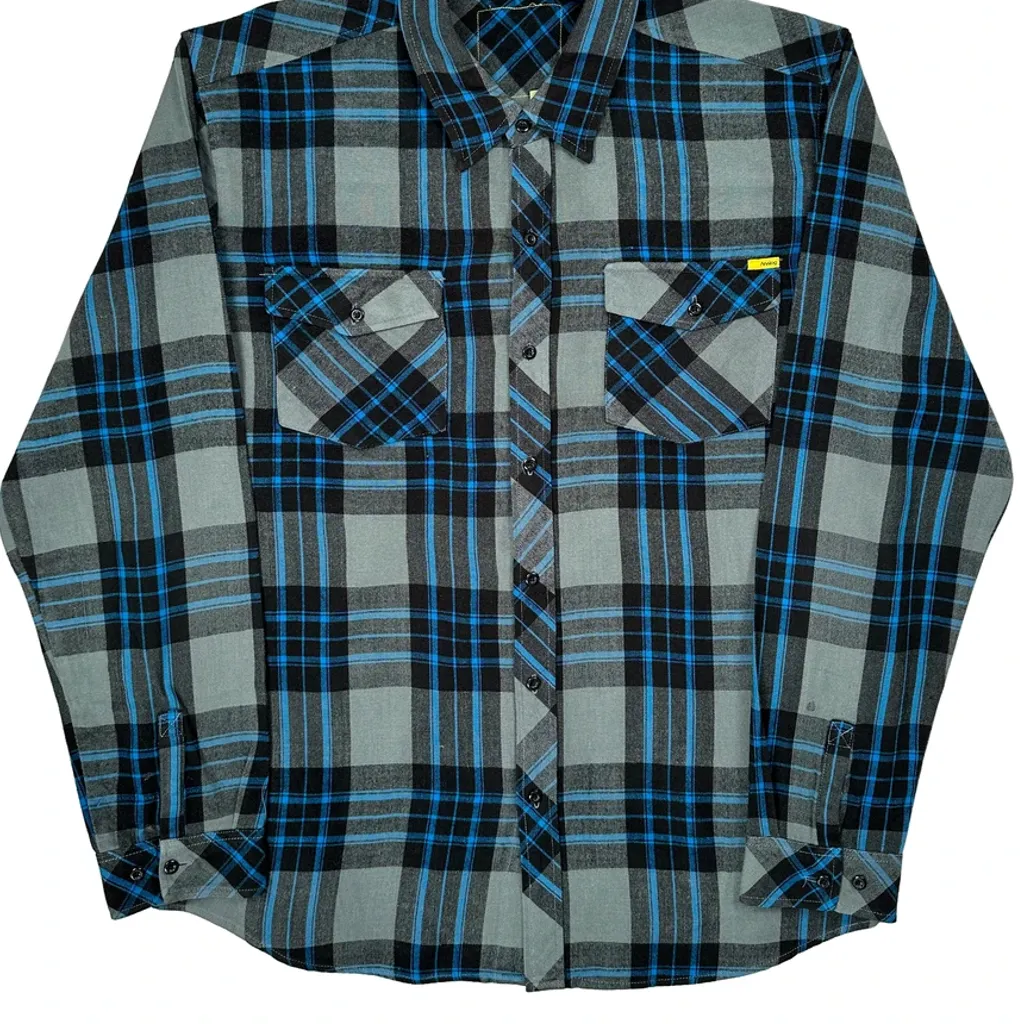 Unbranded Checked Flannel Shirt - 2XL Blue Cotton - Image 5