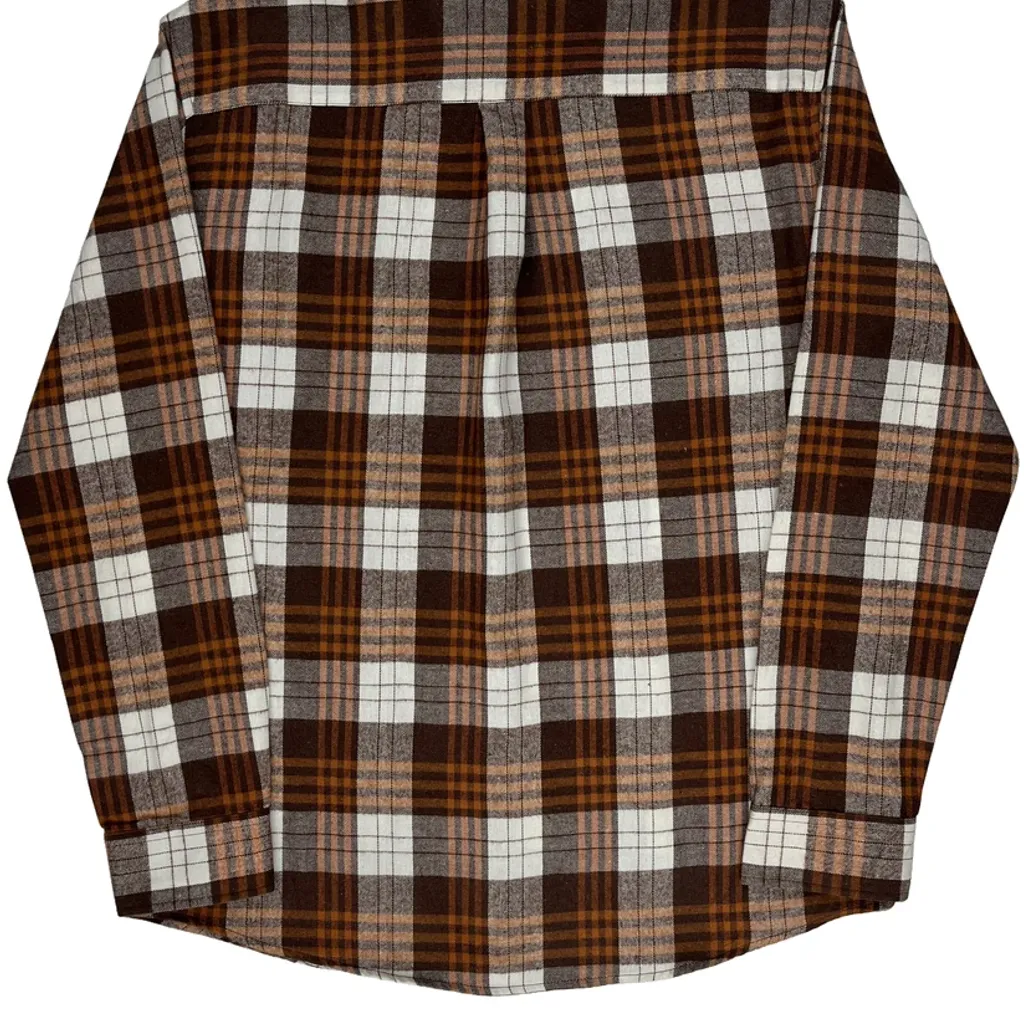 Unbranded Checked Flannel Shirt - No Size Brown Cotton - Image 7
