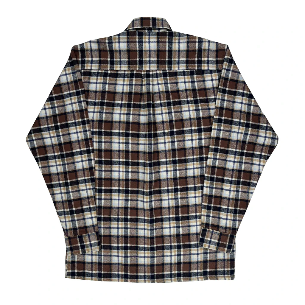 Unbranded Checked Flannel Shirt - Small Brown Cotton - Image 2