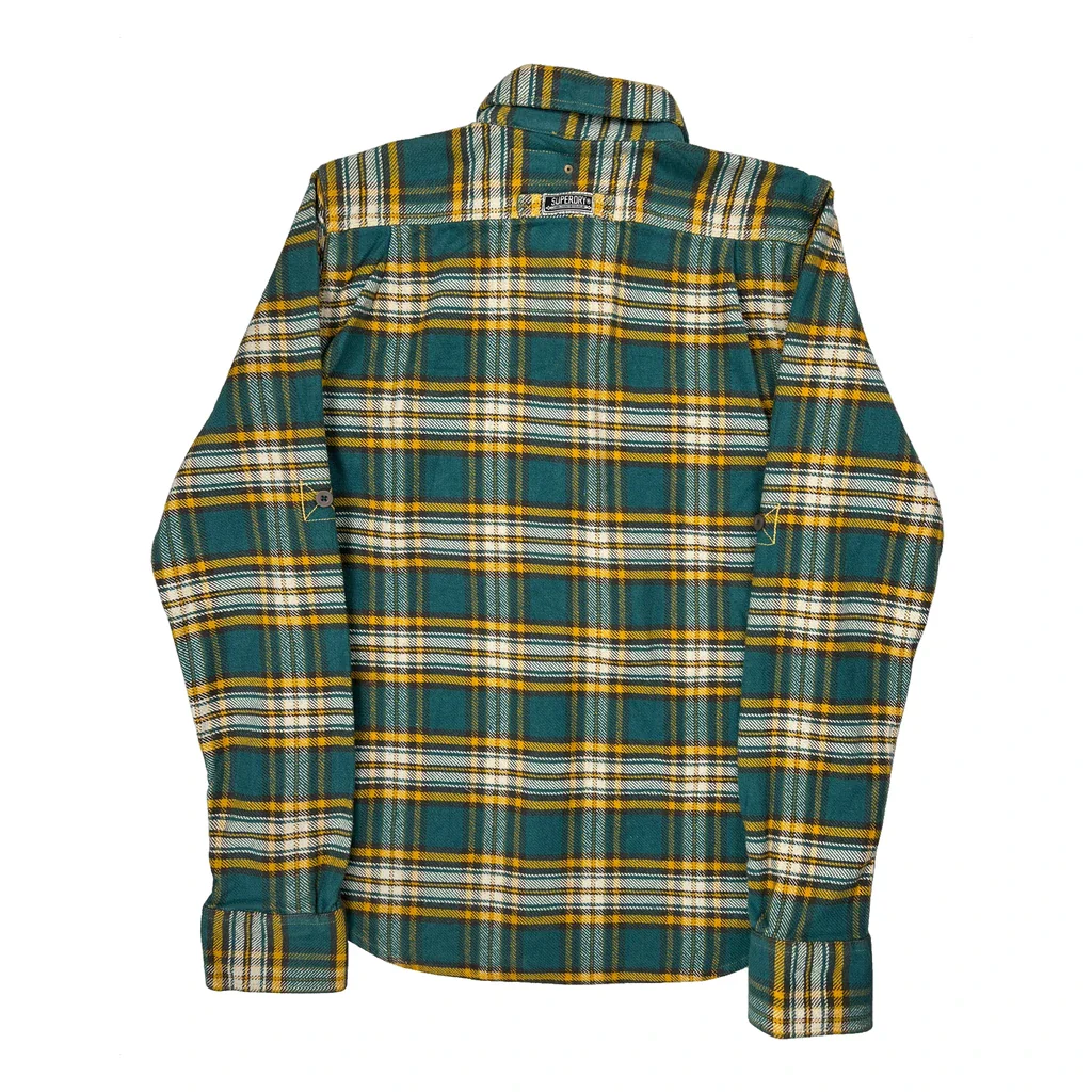 Unbranded Checked Flannel Shirt - Large Green Cotton - Image 2