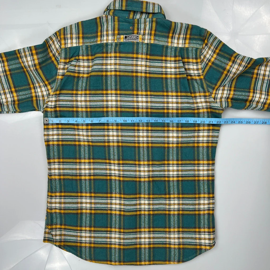 Unbranded Checked Flannel Shirt - Large Green Cotton - Image 3