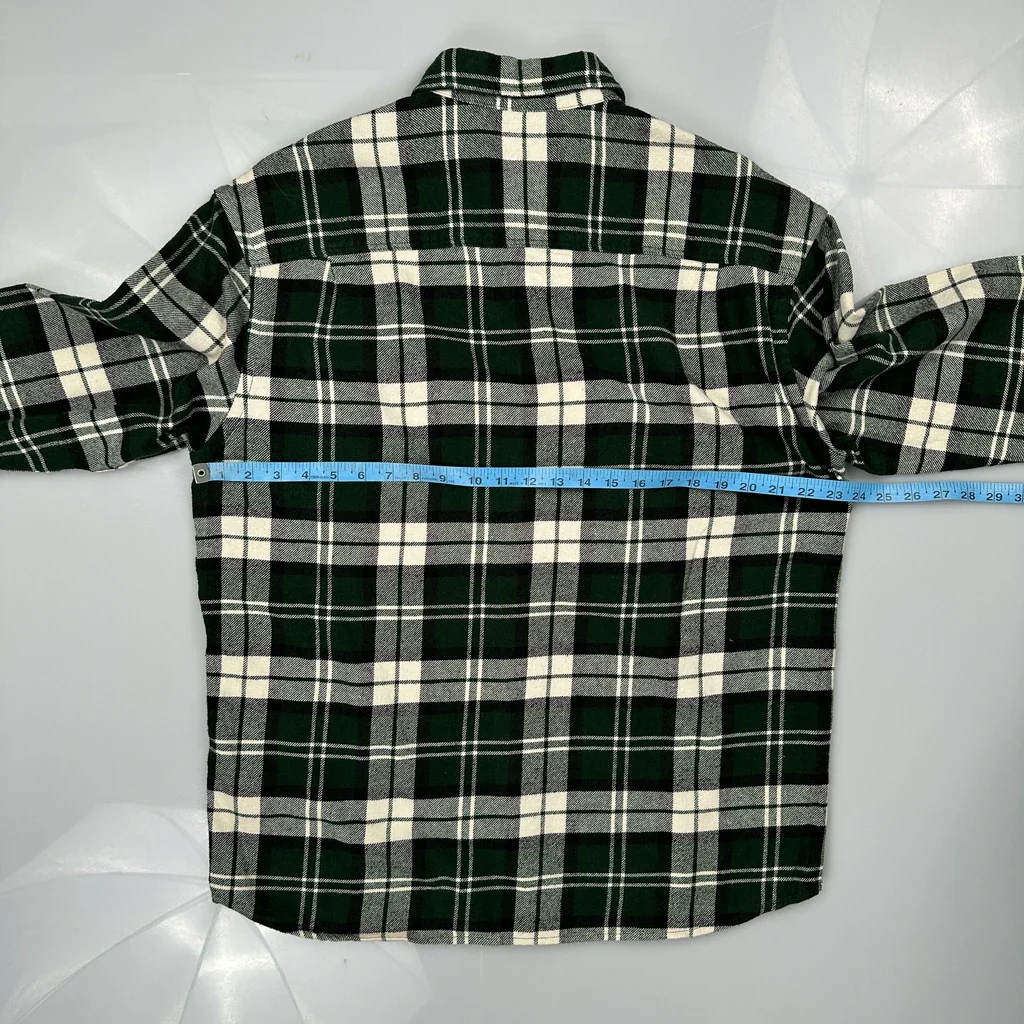 Unbranded Checked Flannel Shirt - XL Green Cotton - Image 3