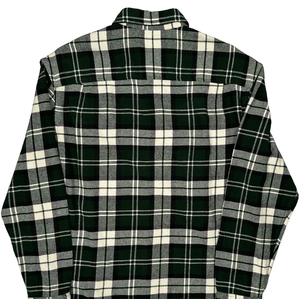 Unbranded Checked Flannel Shirt - XL Green Cotton - Image 7