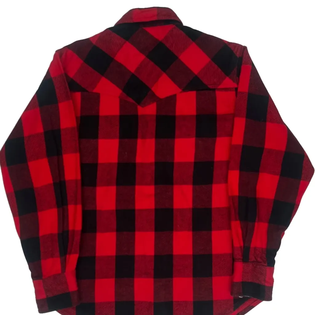 Unbranded Checked Flannel Shirt - Large Red Cotton - Image 7