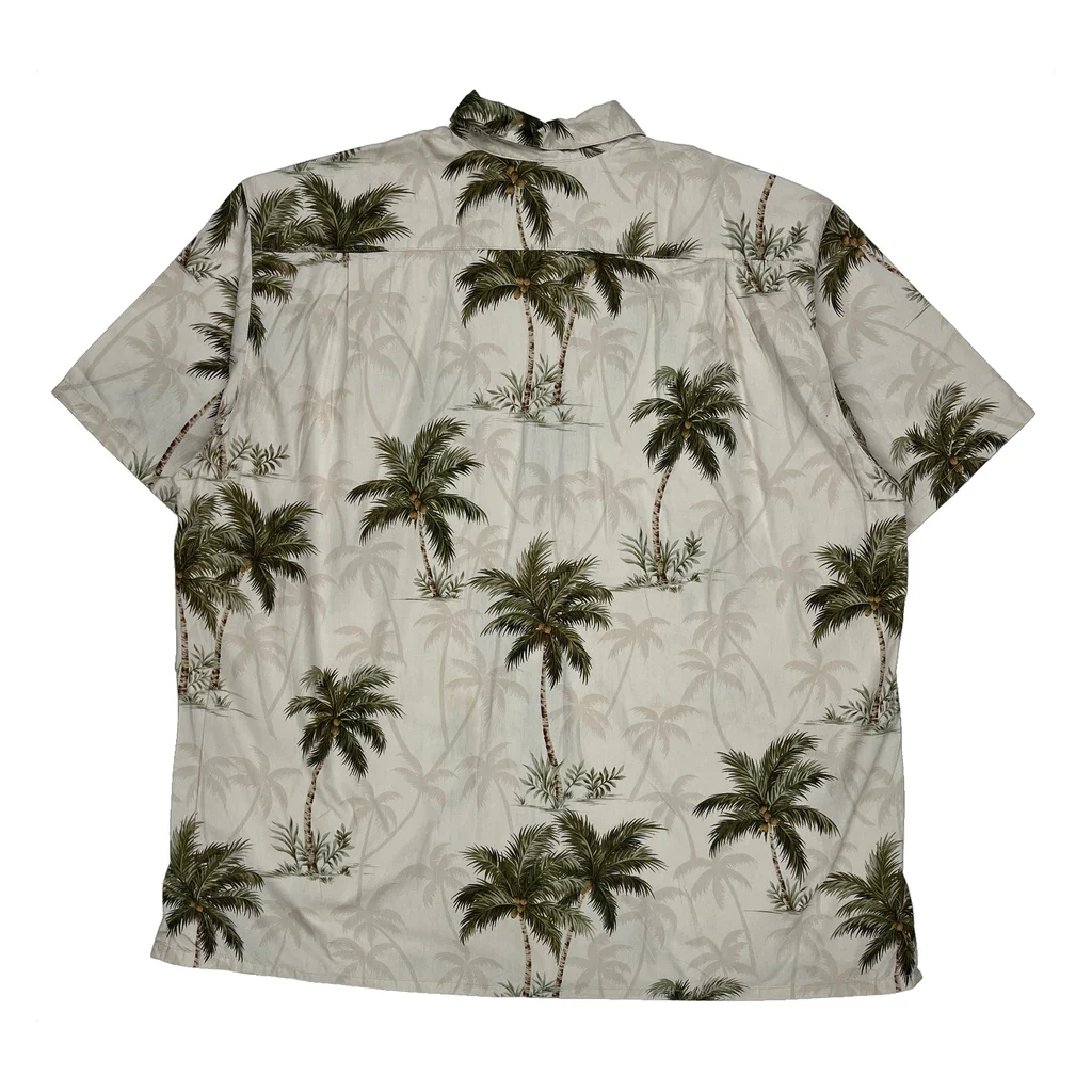 Unbranded Hawaiian Shirt - XL Beige Cotton - Image 2