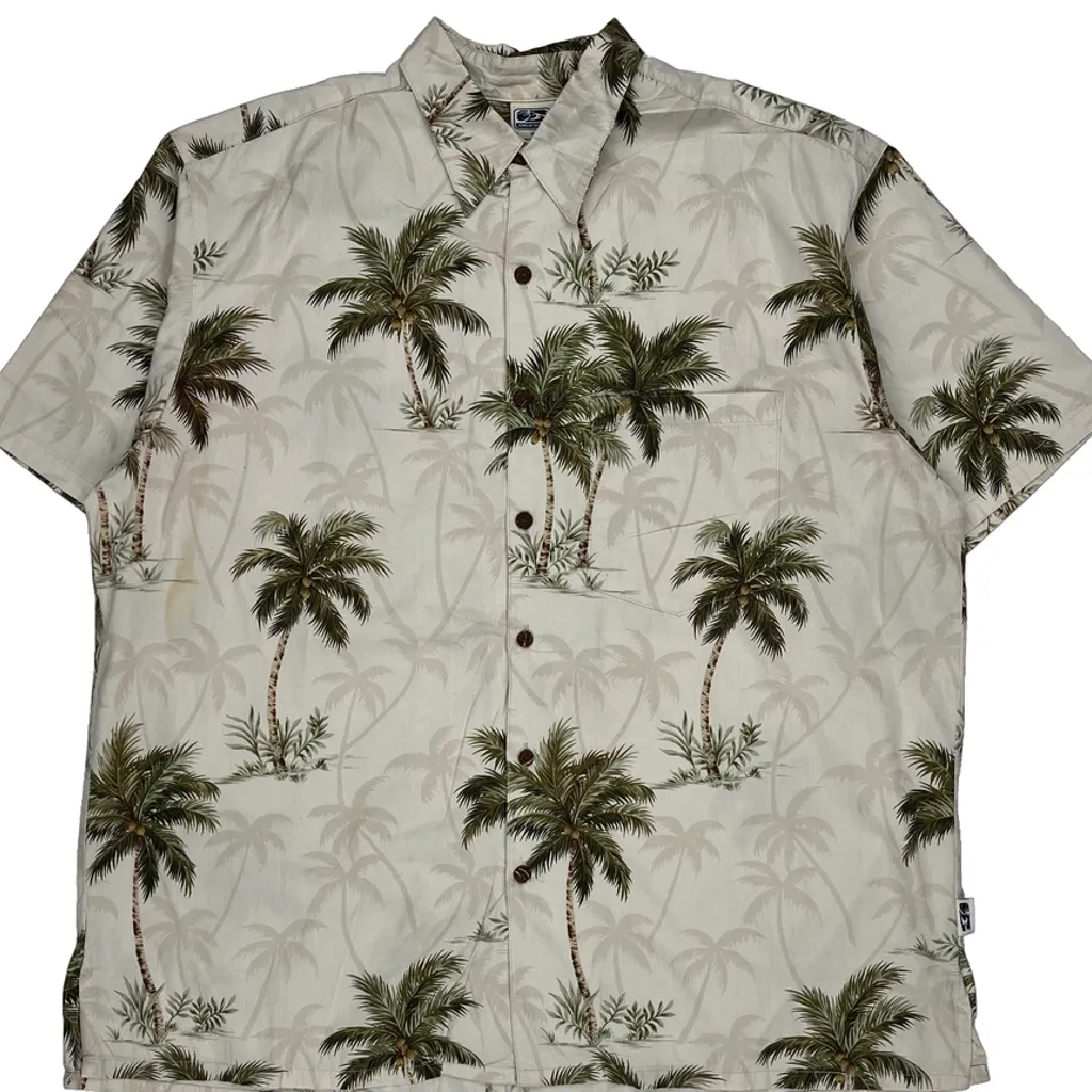 Unbranded Hawaiian Shirt - XL Beige Cotton - Image 4