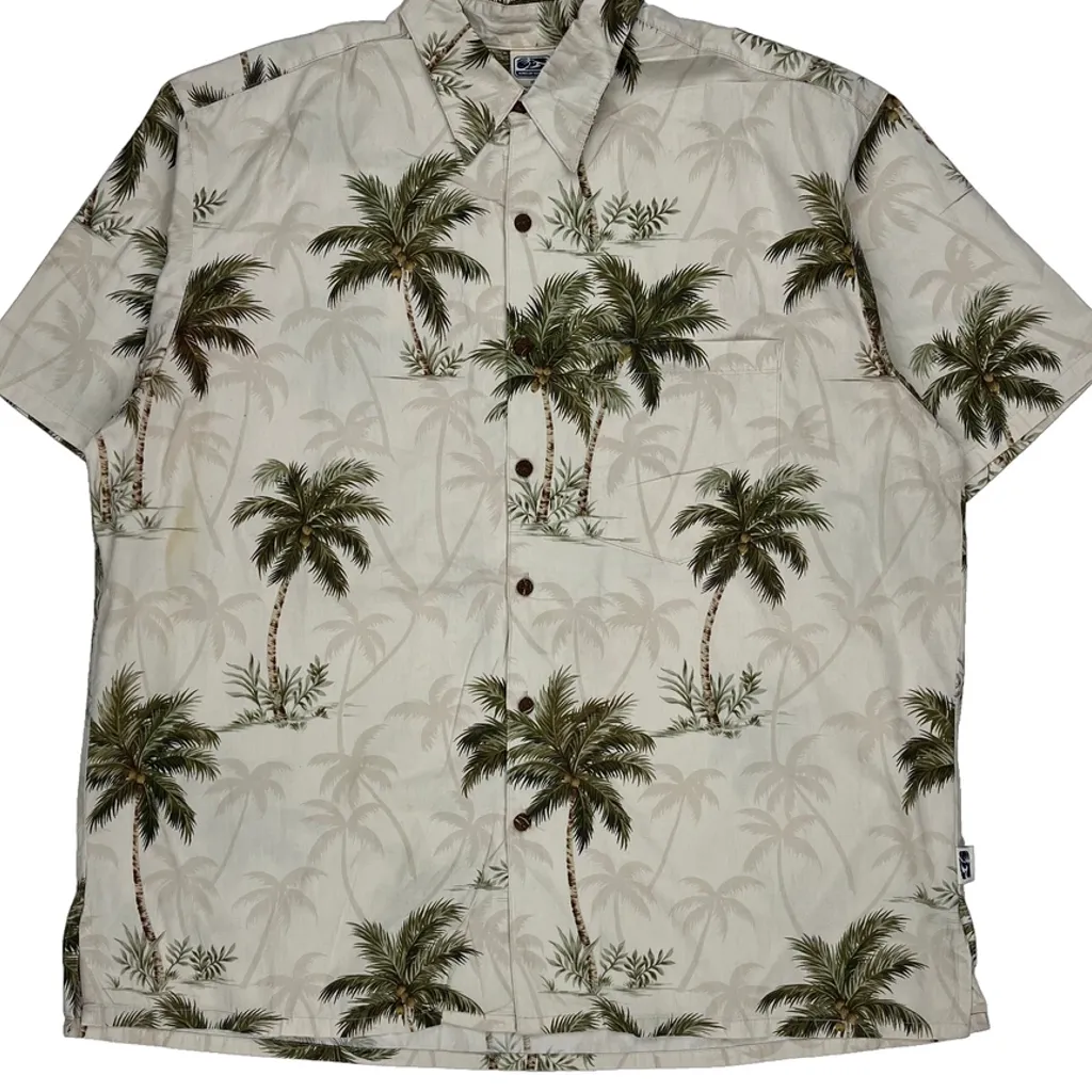 Unbranded Hawaiian Shirt - XL Beige Cotton - Image 5