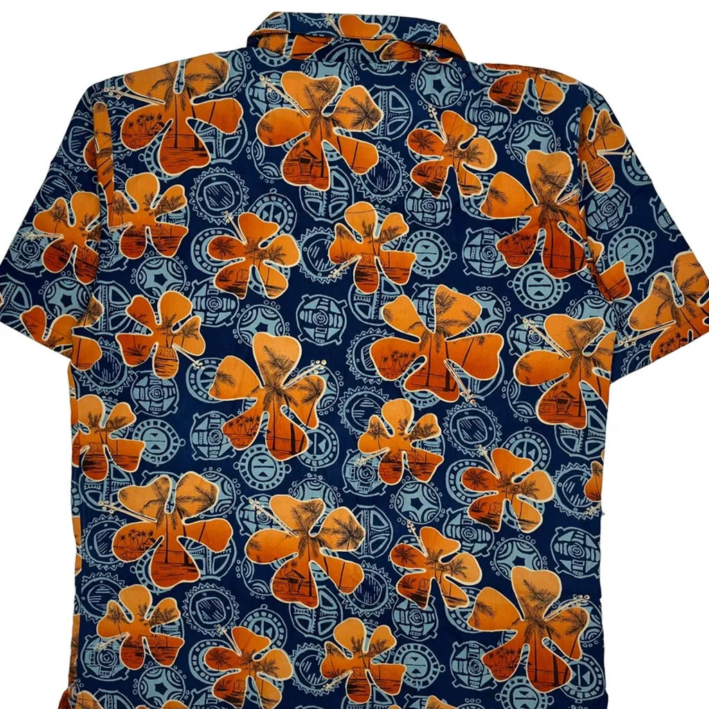 Unbranded Floral Hawaiian Shirt - XL Blue Polyester - Image 7