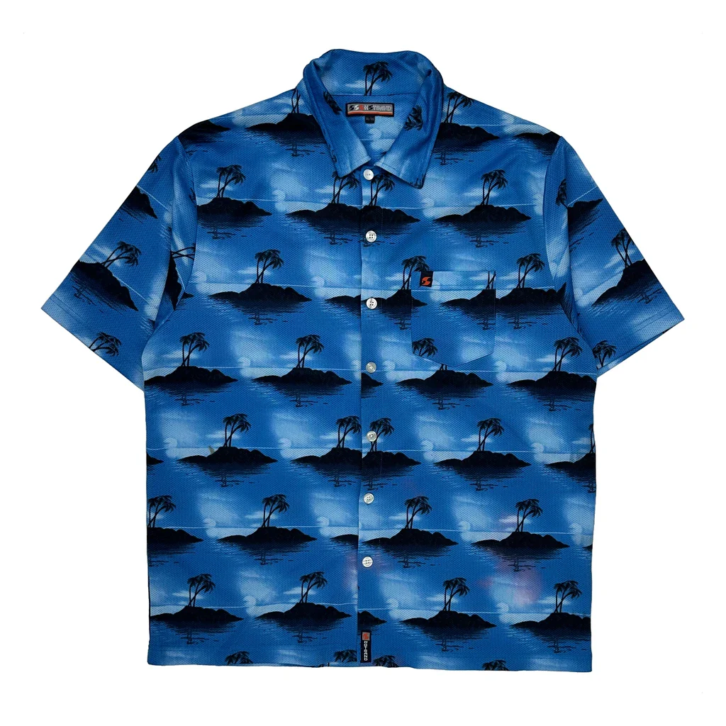Unbranded Hawaiian Shirt - XL Blue Polyester