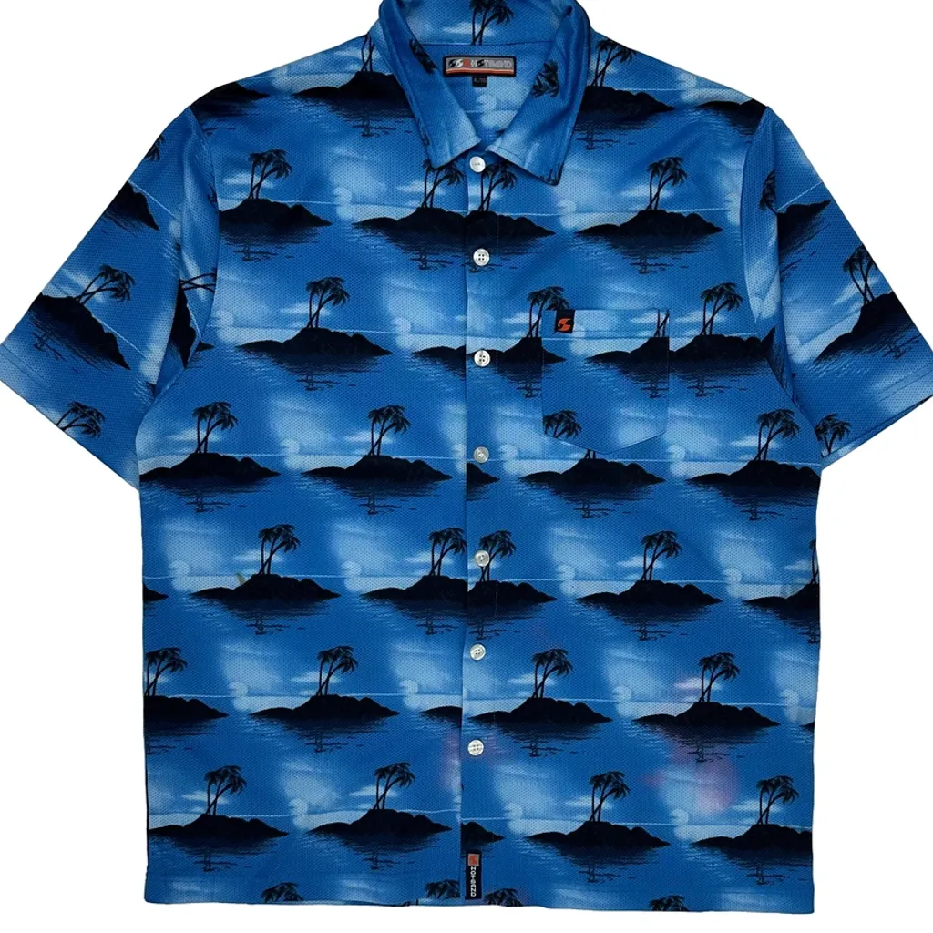 Unbranded Hawaiian Shirt - XL Blue Polyester - Image 4