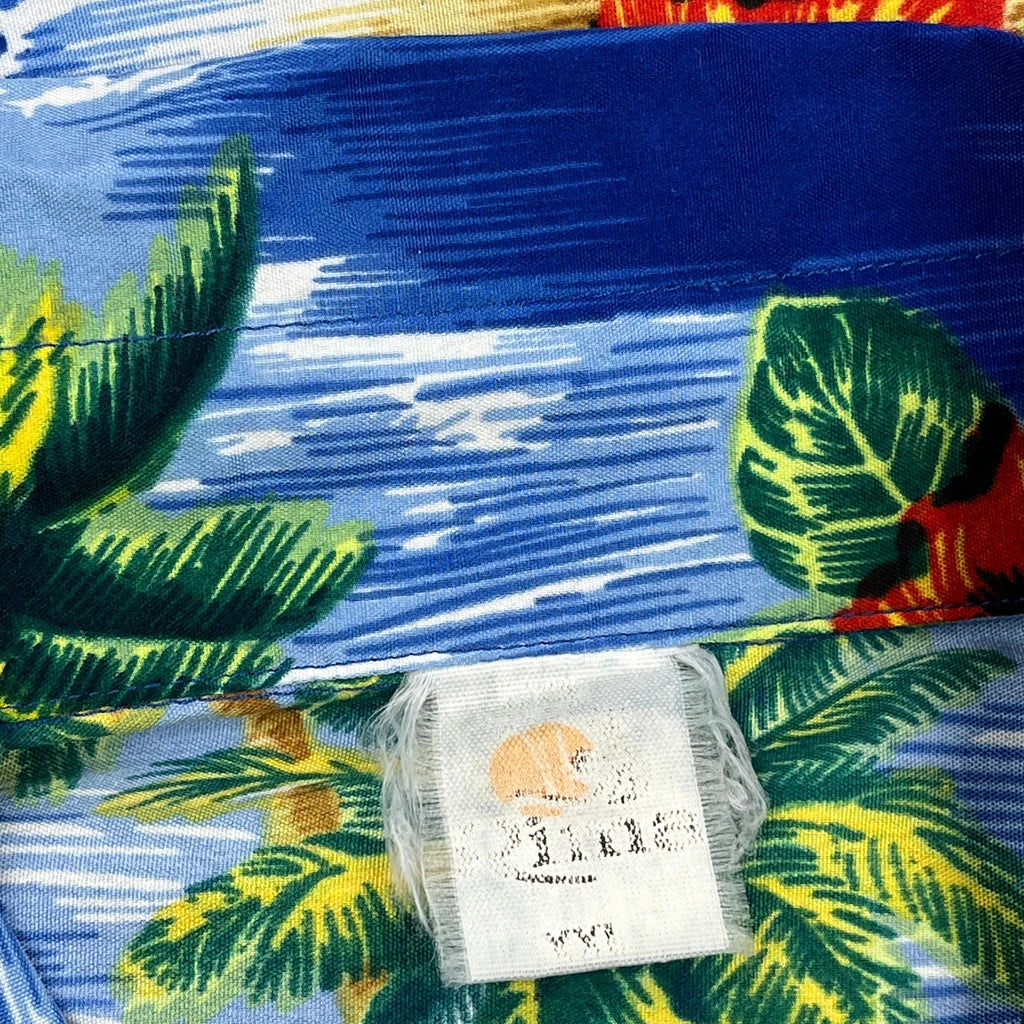 Unbranded Floral Hawaiian Shirt - 2XL Blue Cotton - Image 4