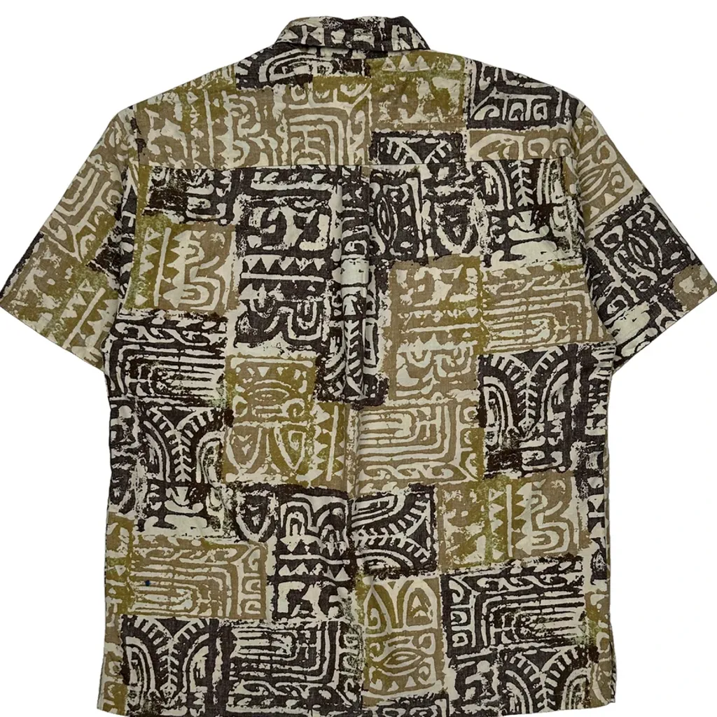 Unbranded Hawaiian Shirt - Medium Brown Cotton - Image 6
