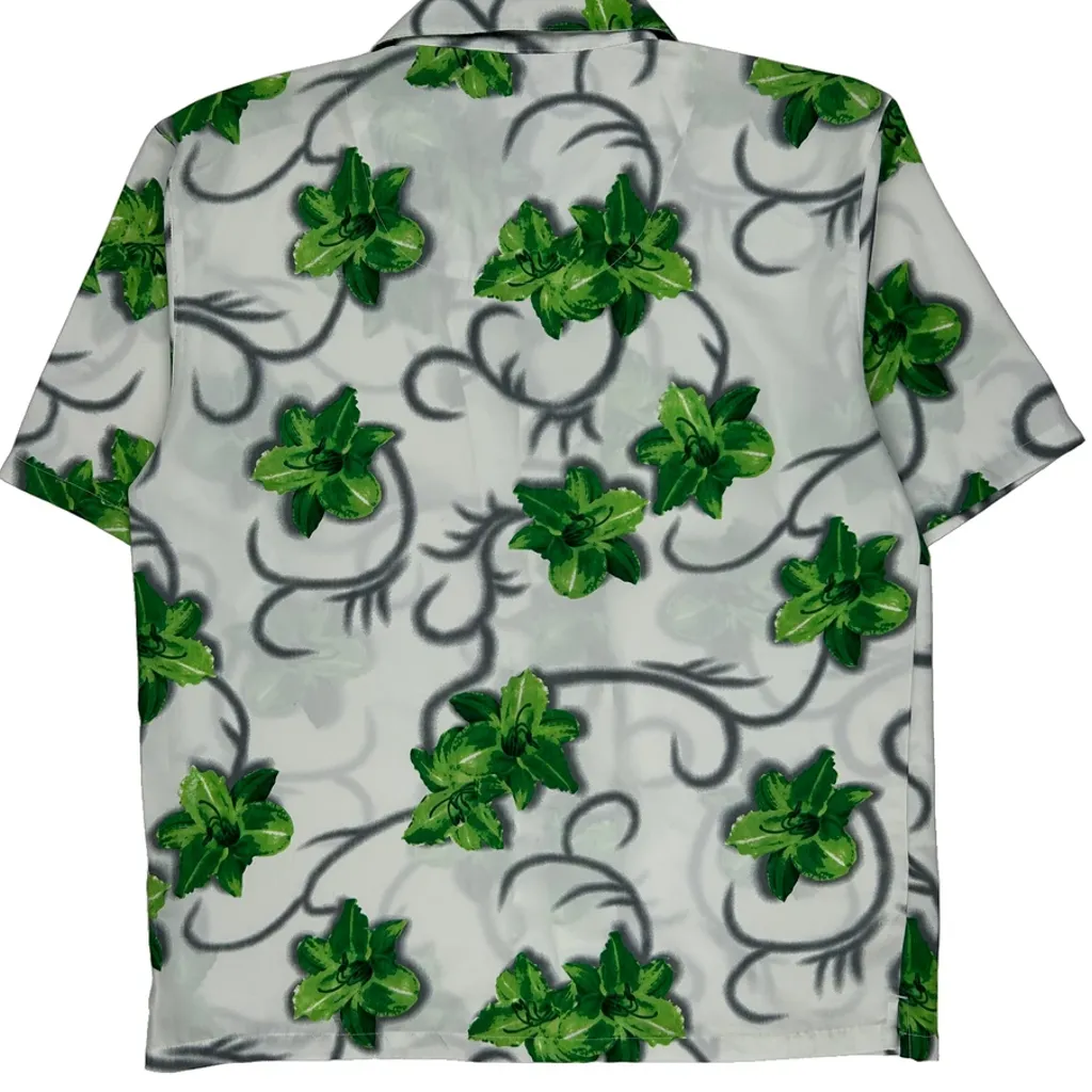 Unbranded Floral Hawaiian Shirt - XL Green Polyester - Image 6