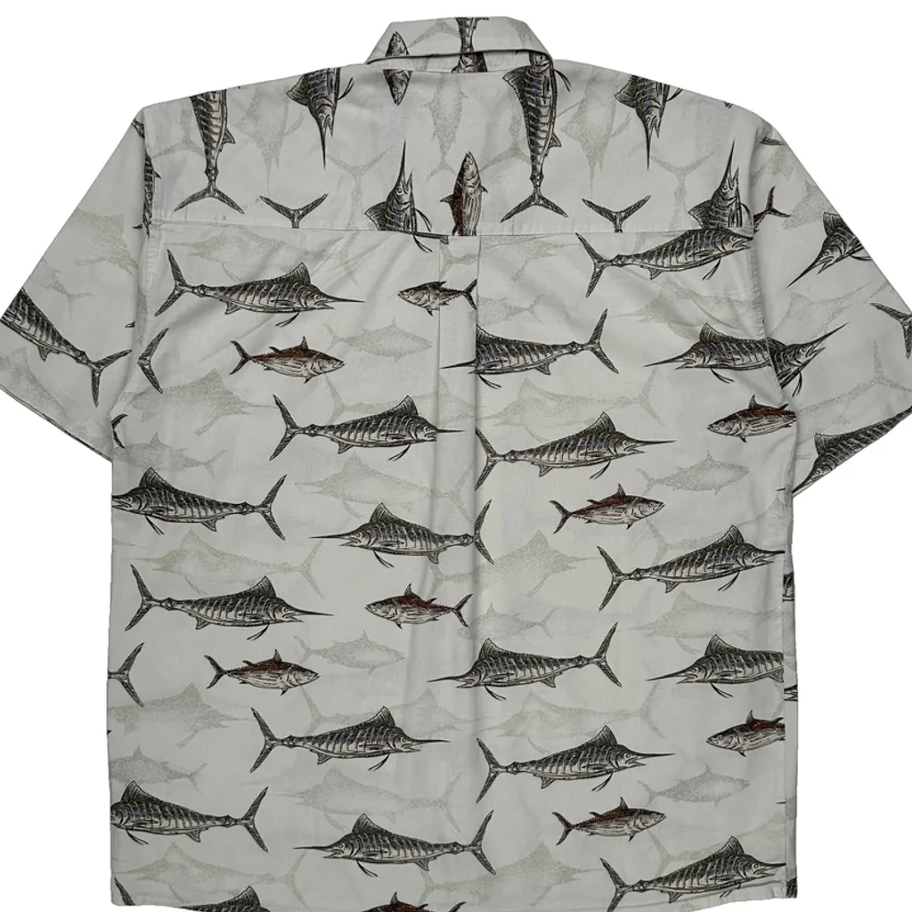 Unbranded Hawaiian Shirt - Medium White Cotton - Image 7
