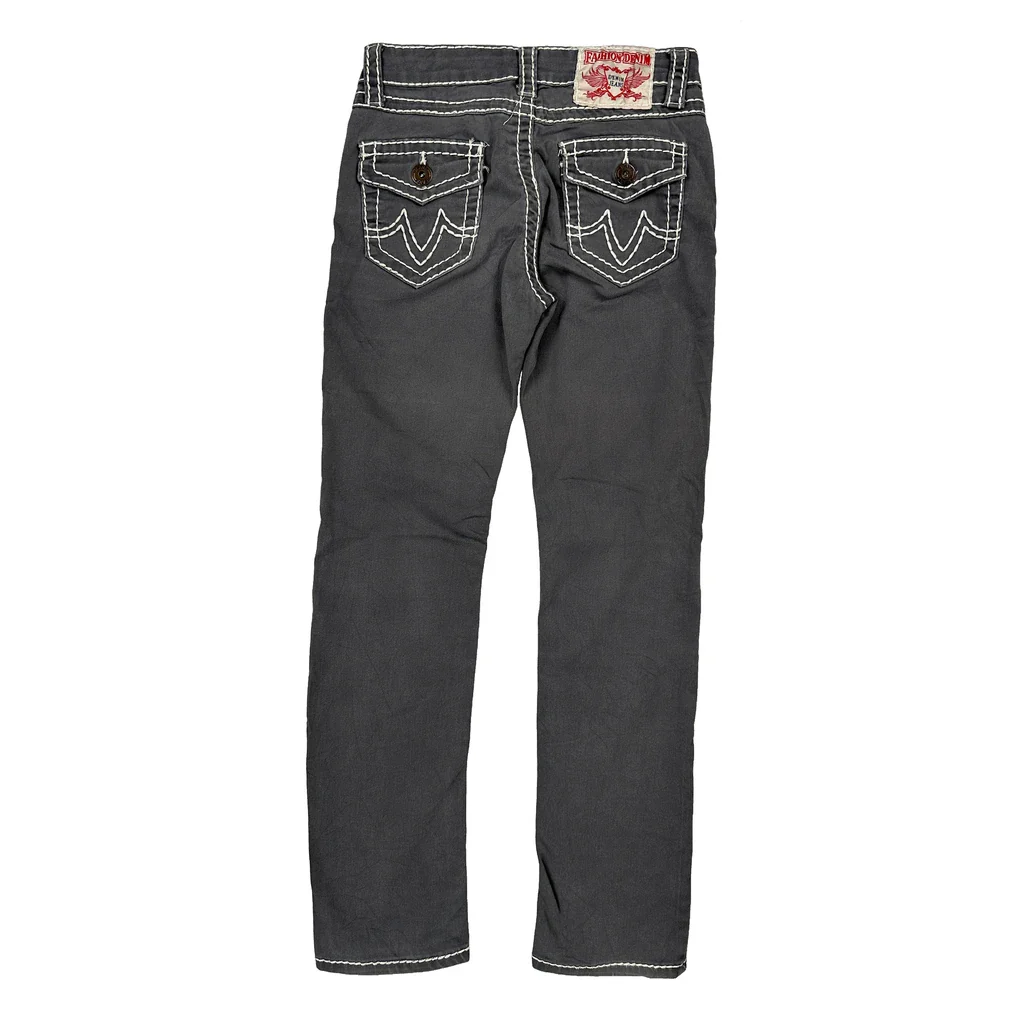 Unbranded Contrast Stitch Jeans - 28W US 4 Gray Cotton