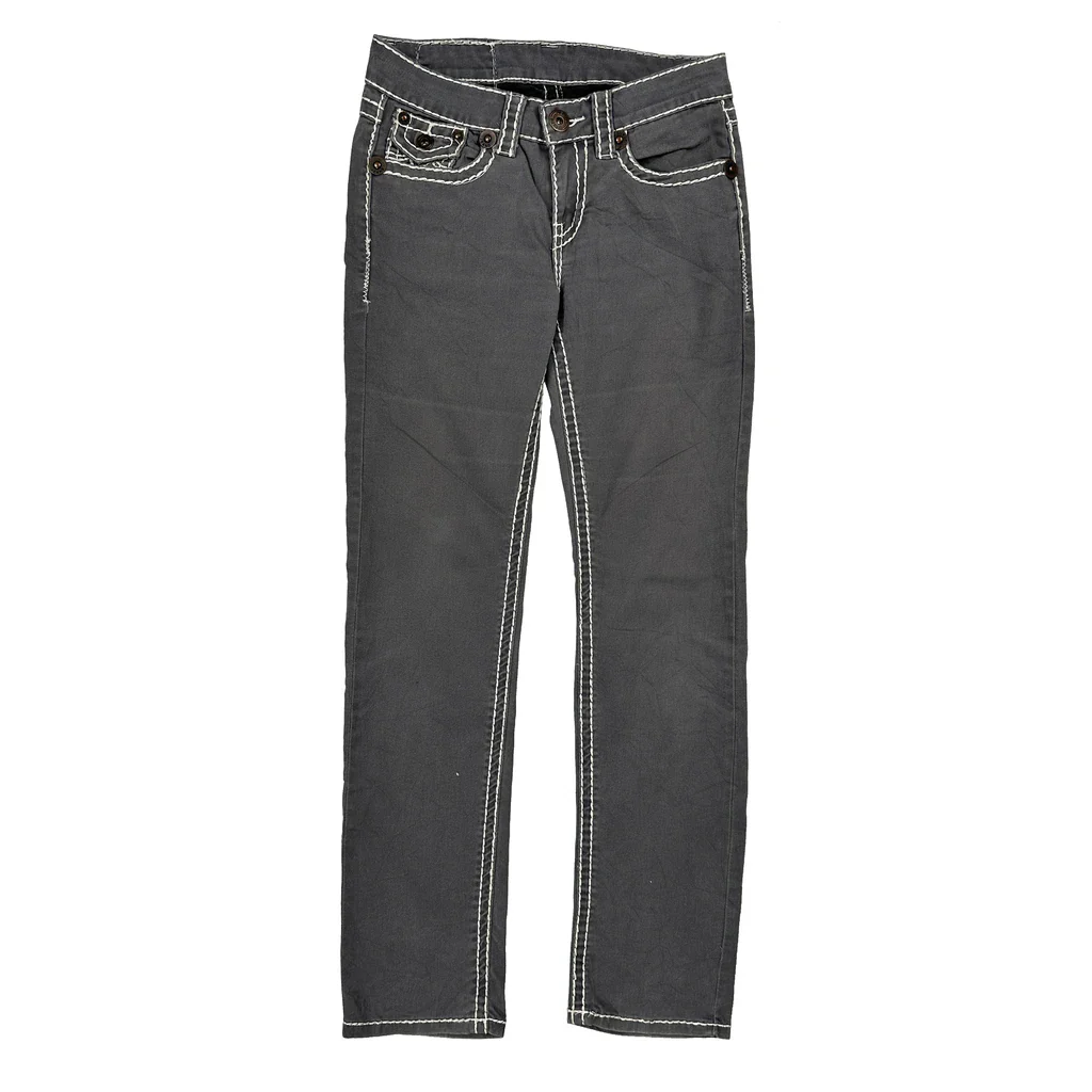 Unbranded Contrast Stitch Jeans - 28W US 4 Gray Cotton - Image 2