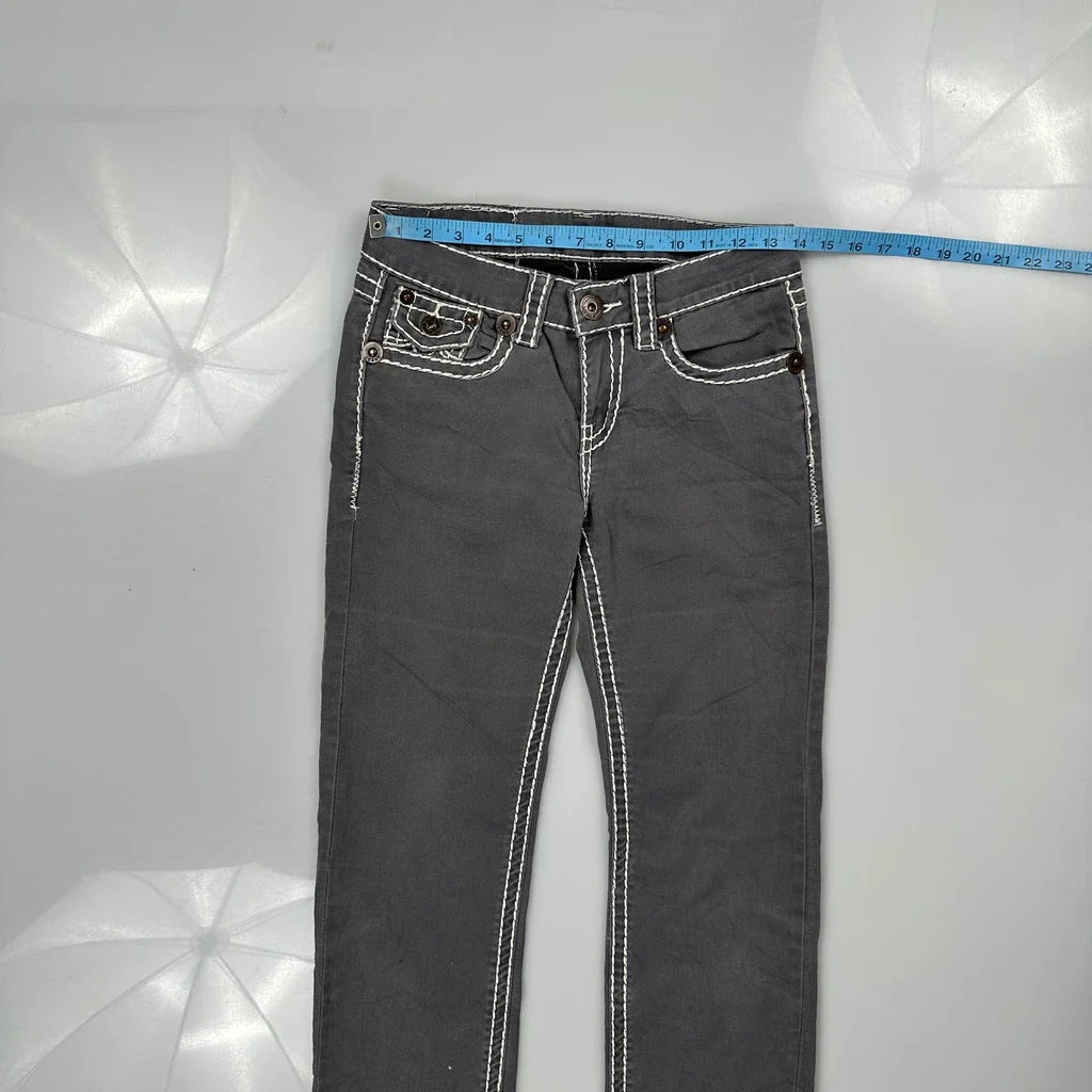 Unbranded Contrast Stitch Jeans - 28W US 4 Gray Cotton - Image 3