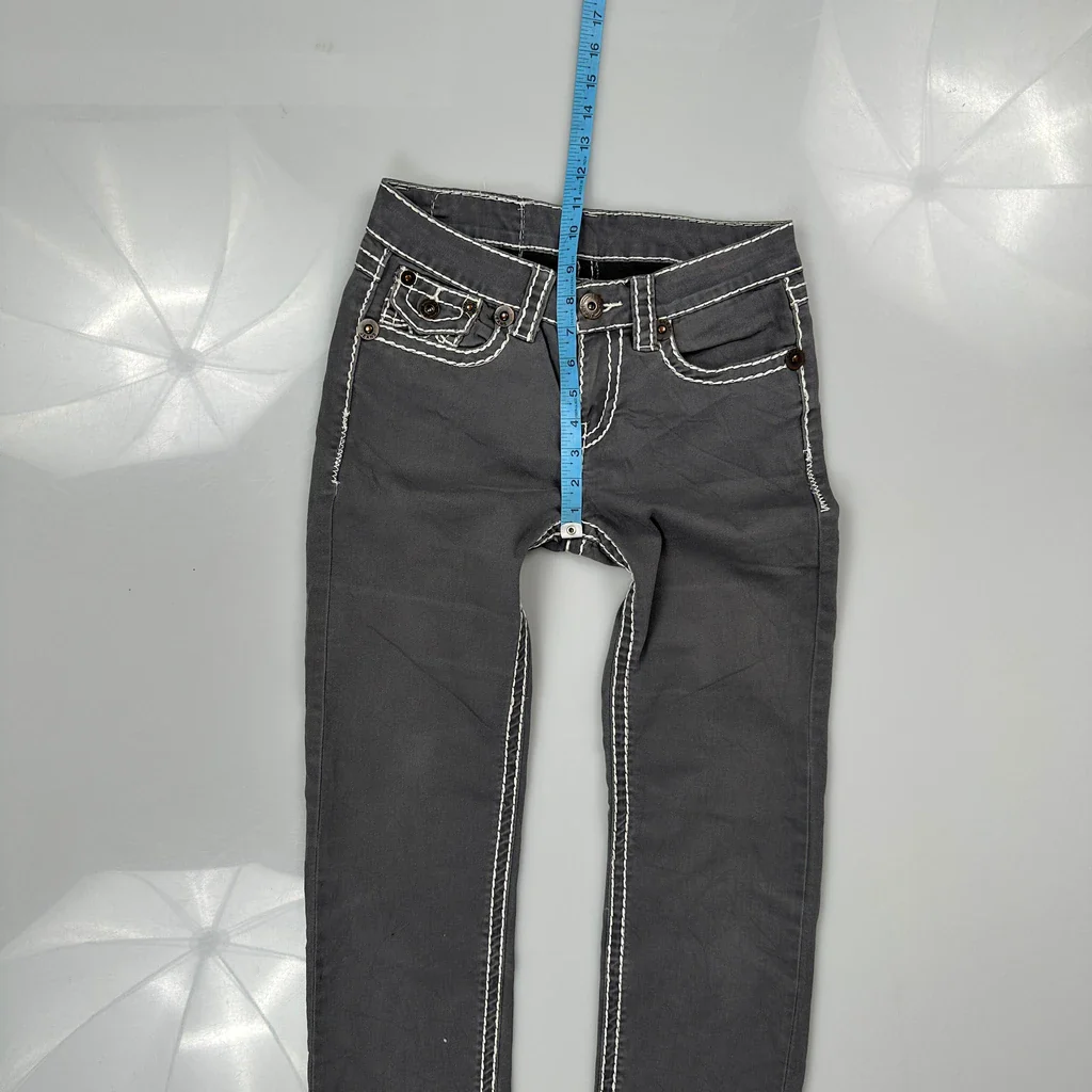 Unbranded Contrast Stitch Jeans - 28W US 4 Gray Cotton - Image 4