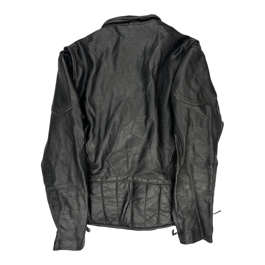 Unbranded Motorcycle Leather Jacket - Large Black Leather - Image 2