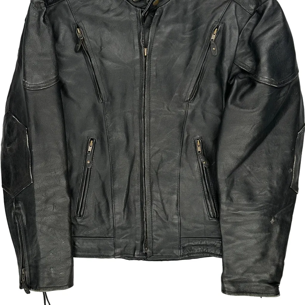 Unbranded Motorcycle Leather Jacket - Large Black Leather - Image 4