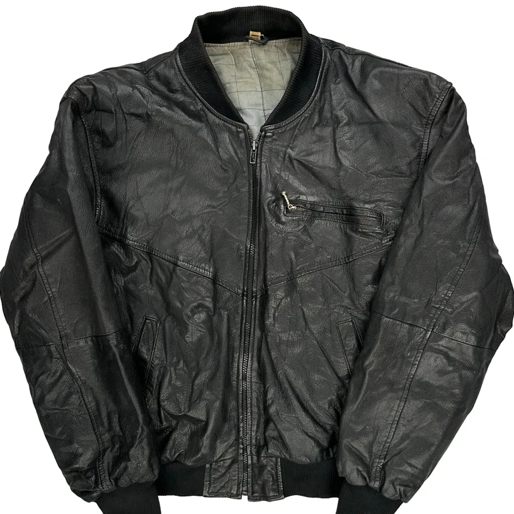 Unbranded Flight Leather Jacket - Large Black Leather - Image 4