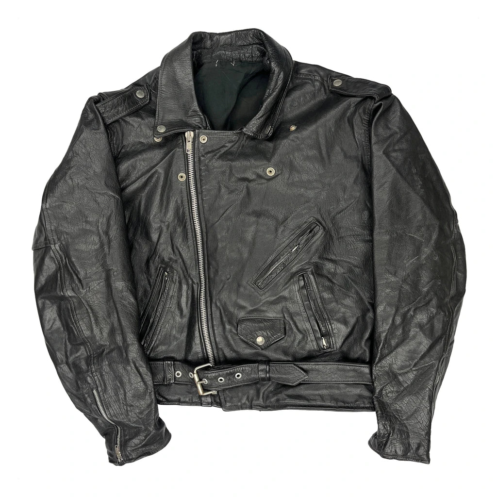 Unbranded Motorcycle Leather Jacket - XL Black Leather