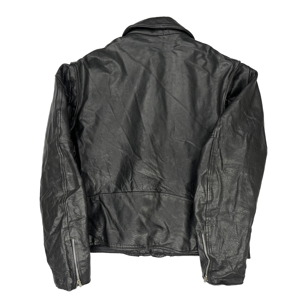 Unbranded Motorcycle Leather Jacket - XL Black Leather - Image 2