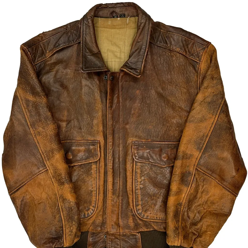 Unbranded A2 Flight Leather Jacket - Large Brown Leather - Image 4