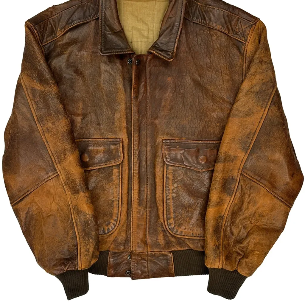 Unbranded A2 Flight Leather Jacket - Large Brown Leather - Image 5