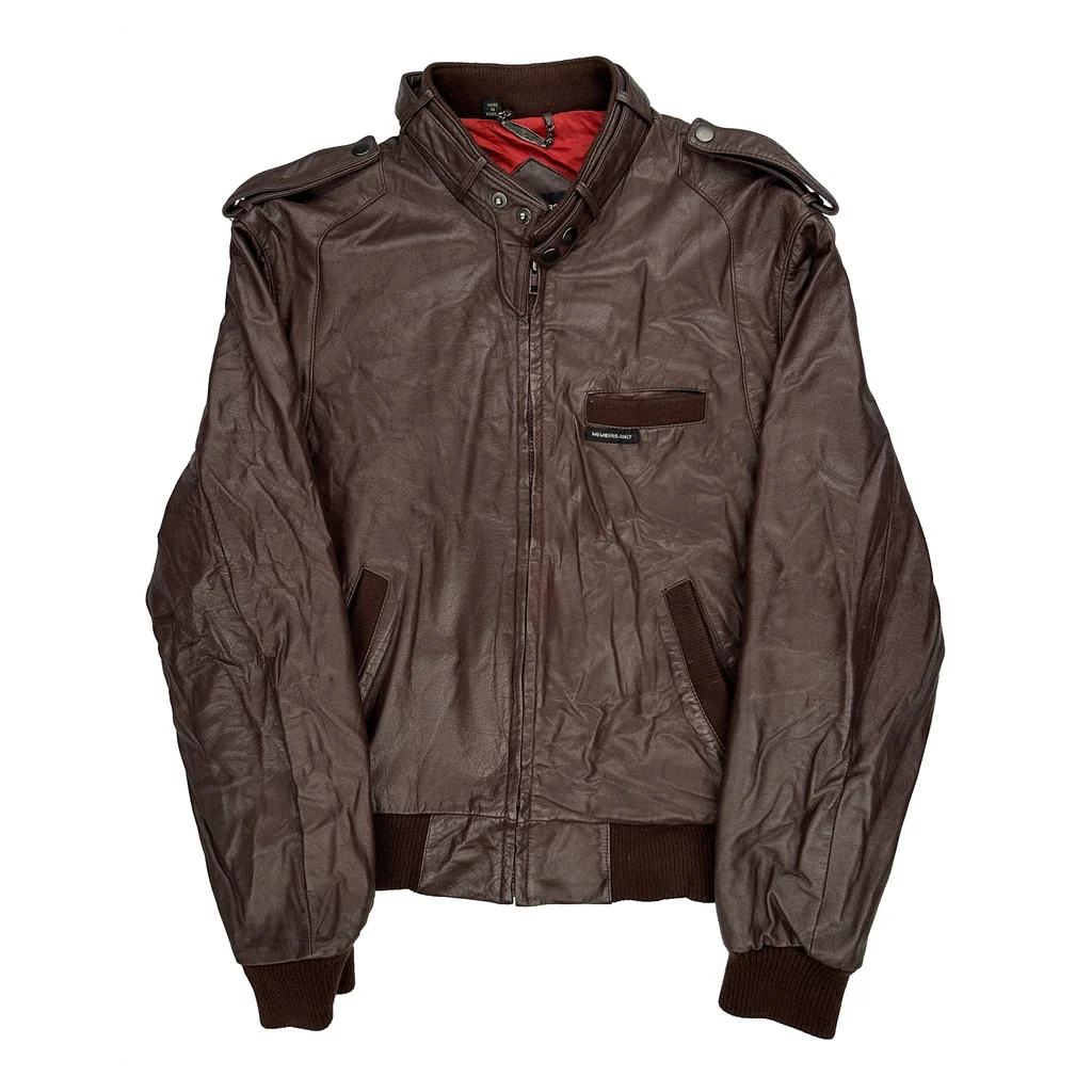 Unbranded Flight Leather Jacket - Medium Brown Leather