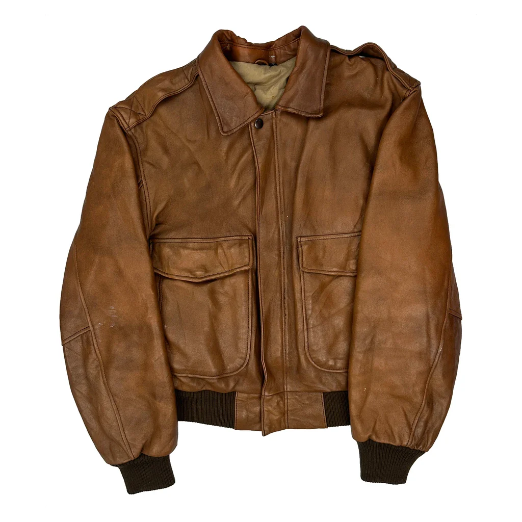 Unbranded A2 Flight Leather Jacket - Medium Brown Leather