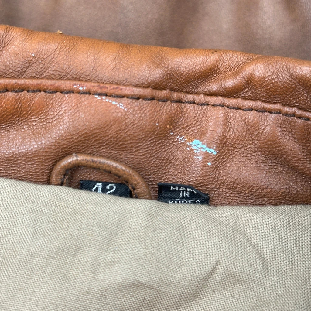 Unbranded A2 Flight Leather Jacket - Medium Brown Leather - Image 3