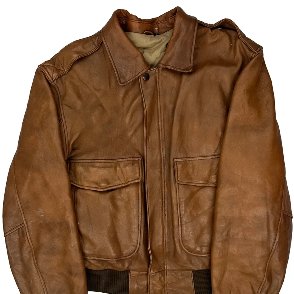 Unbranded A2 Flight Leather Jacket - Medium Brown Leather - Image 4