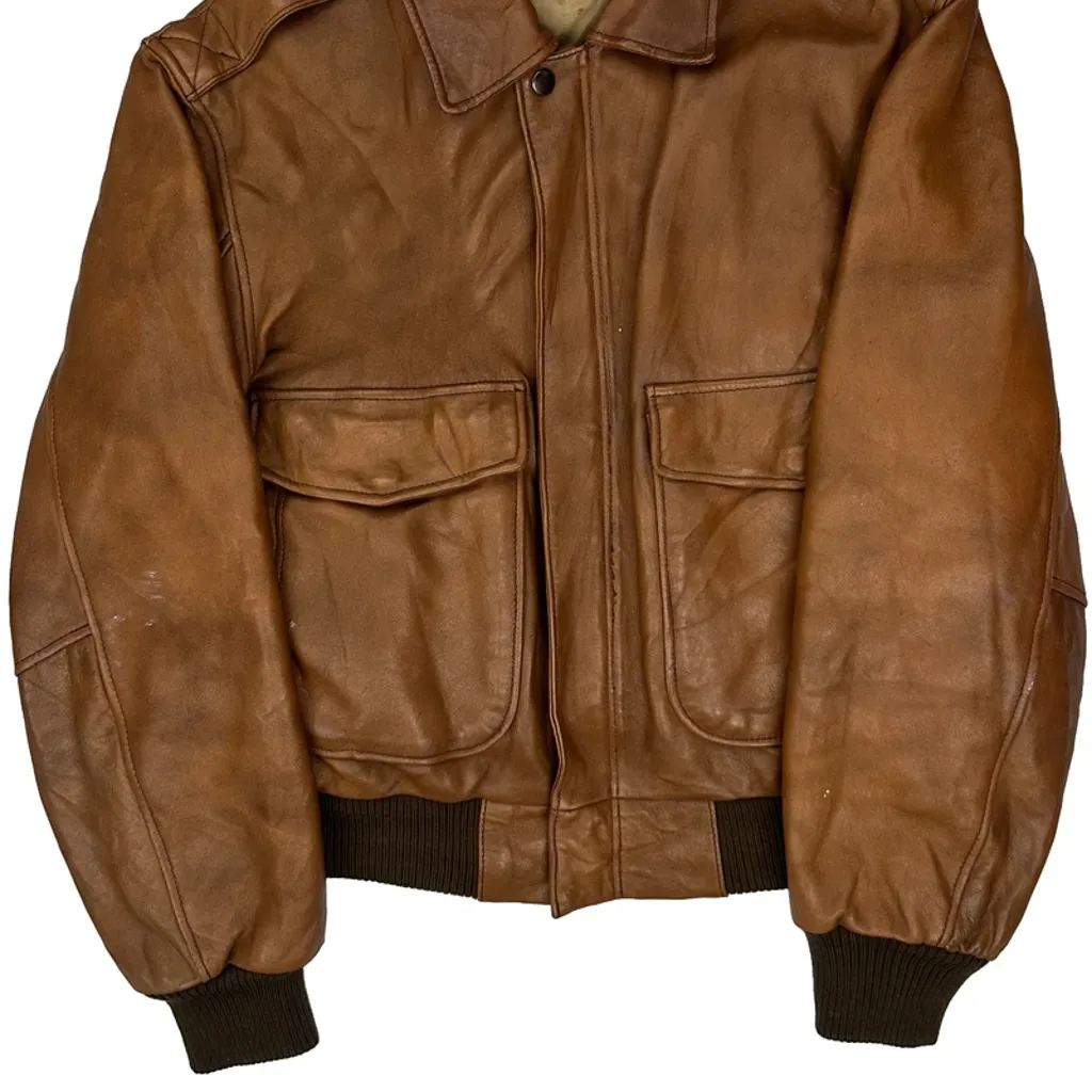 Unbranded A2 Flight Leather Jacket - Medium Brown Leather - Image 5
